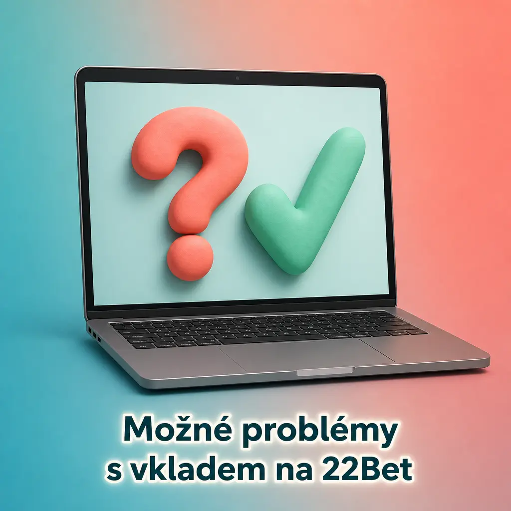 Ilustrace k řešení problémů s vkladem na 22Bet – nepřipsaná platba, zamítnutí bankou nebo limity účtu.
